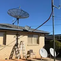 Satellite dish and TV antenna install.